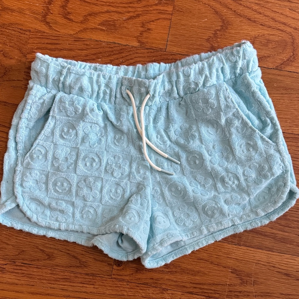 Light Blue Terry Cloth Girl’s Shorts